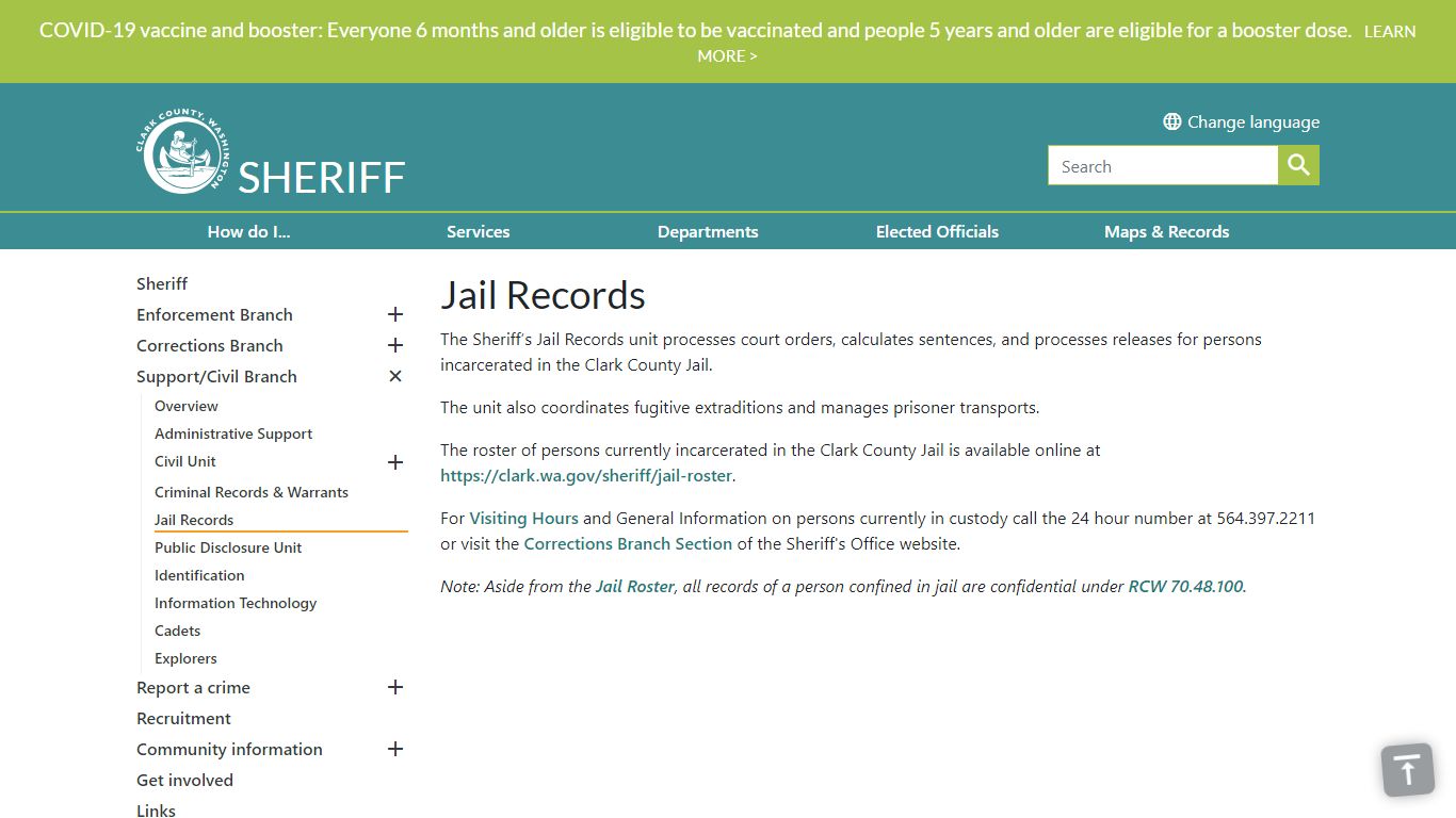 Jail Records | Clark County